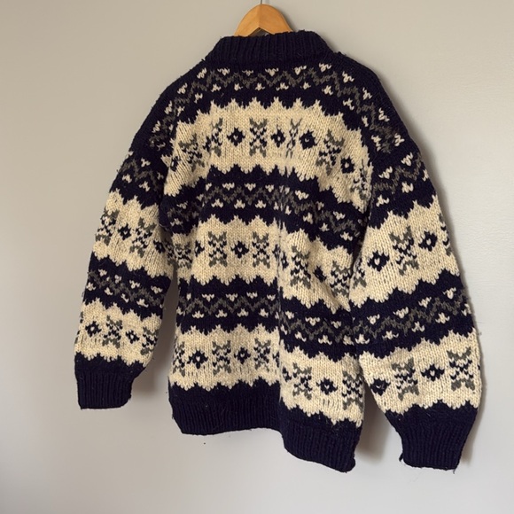 ECUADORIAN CADENA OVERSIZED CHUNKY KNIT SWEATER 100% WOOL HANDKNIT - Picture 4 of 4